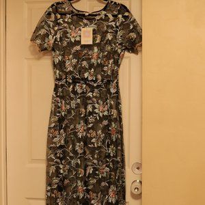 LuLaRoe DeAnne 2 Black Embroidered Dress